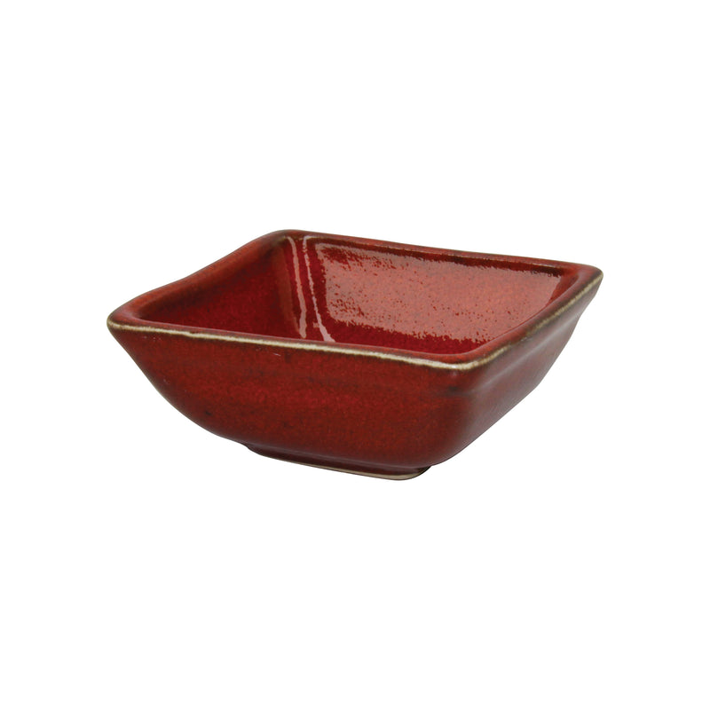 Artistica Reactive Red Square Sauce Dish 80x80x35mm