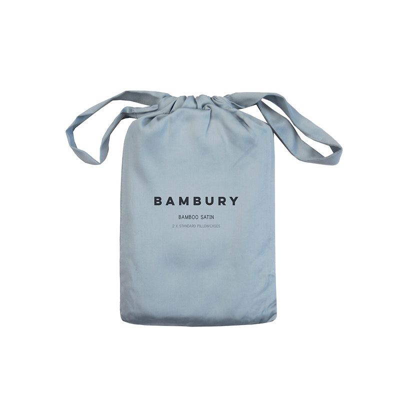 Bamboo Satin Pillowcase - 2 Pack - Slate Blue