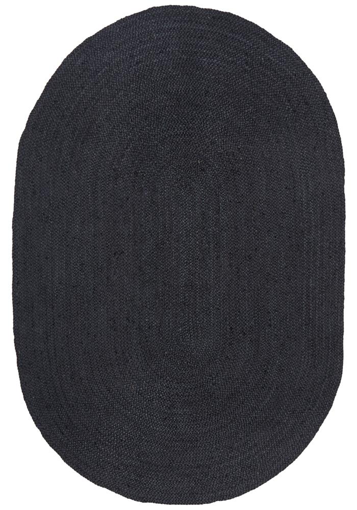 Bondi Black Oval Rug