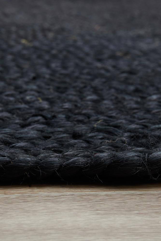 Bondi Black Oval Rug