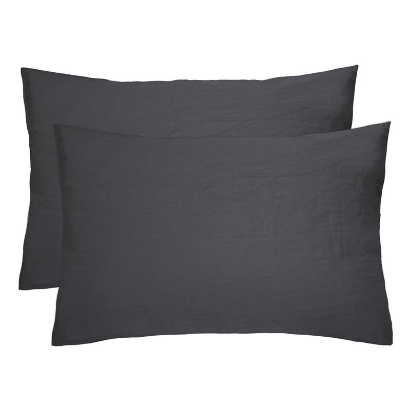 Linen Pillowcase - 2 Pack - Charcoal
