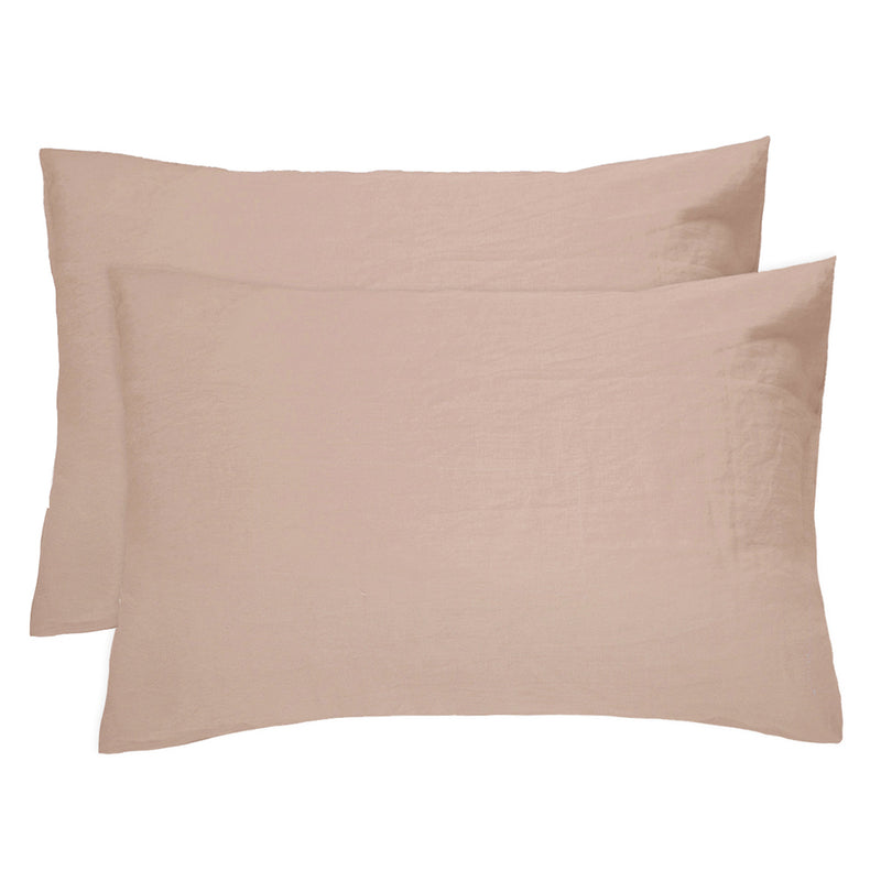 Linen Pillowcase - 2 Pack - Tea Rose