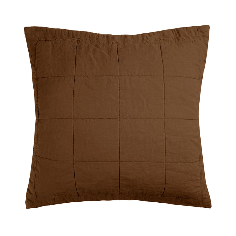 Linen Quilted Euro Pillow Sham - Hazel
