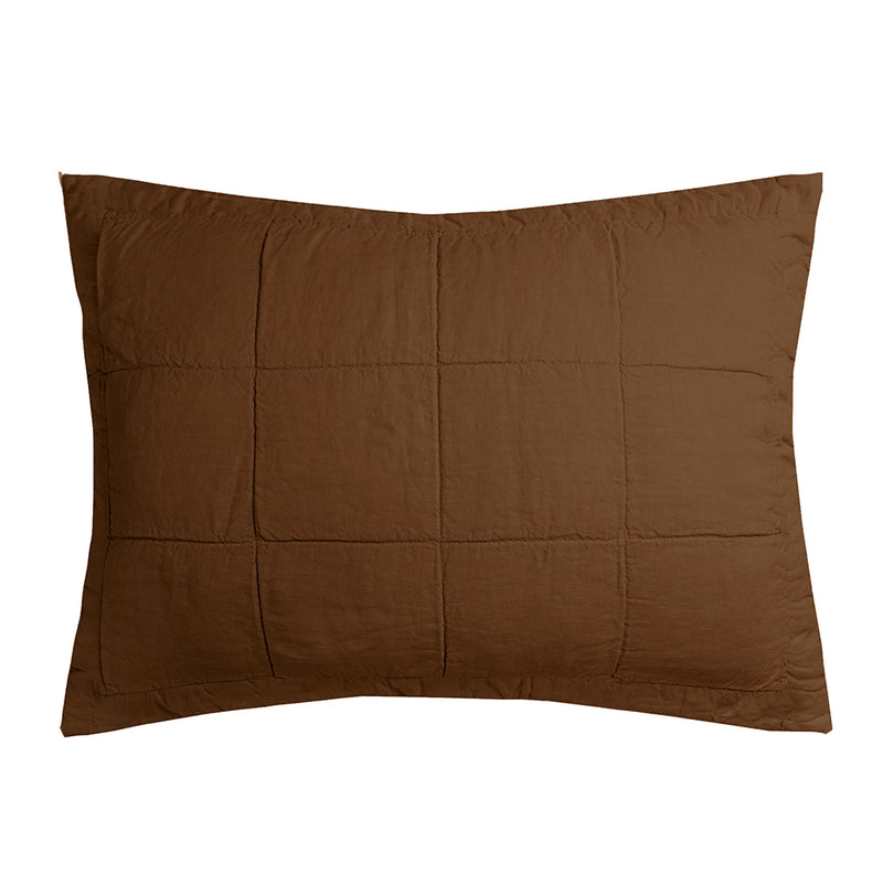 Linen Quilted Pillow Sham - Hazel