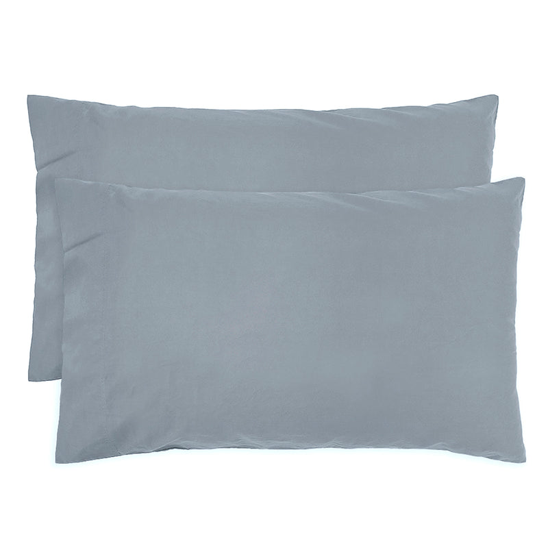 Temple Steel Blue Organic Cotton Pillowcase Pair