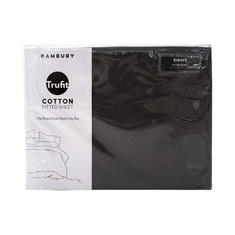 TRUFit Wide Elastic Fitted Sheet - Charcoal