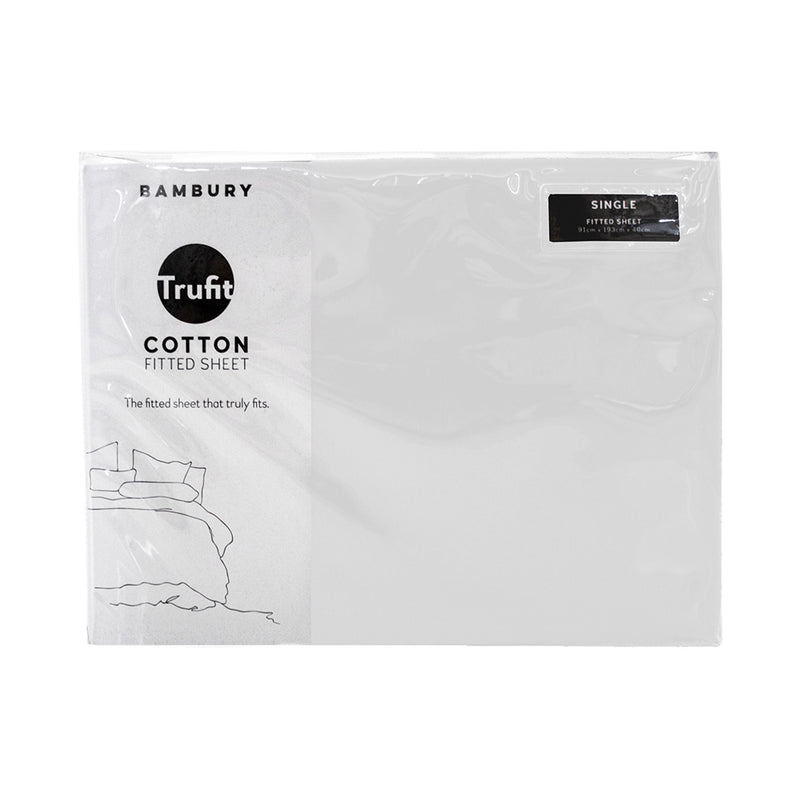 TRUFit Wide Elastic Fitted Sheet - White