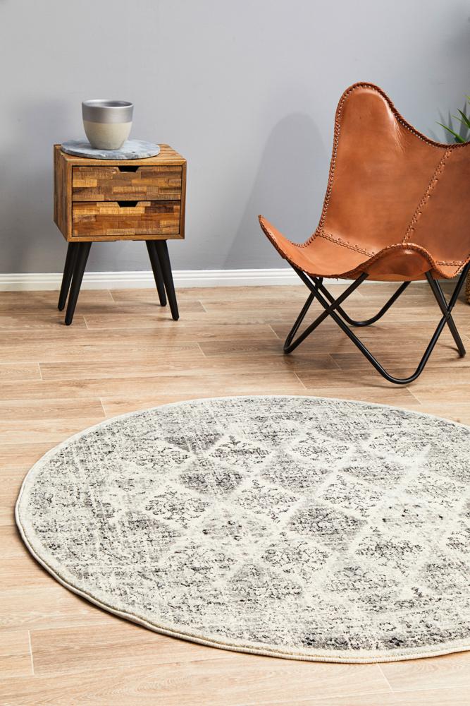 Boxcar Grey Round Rug