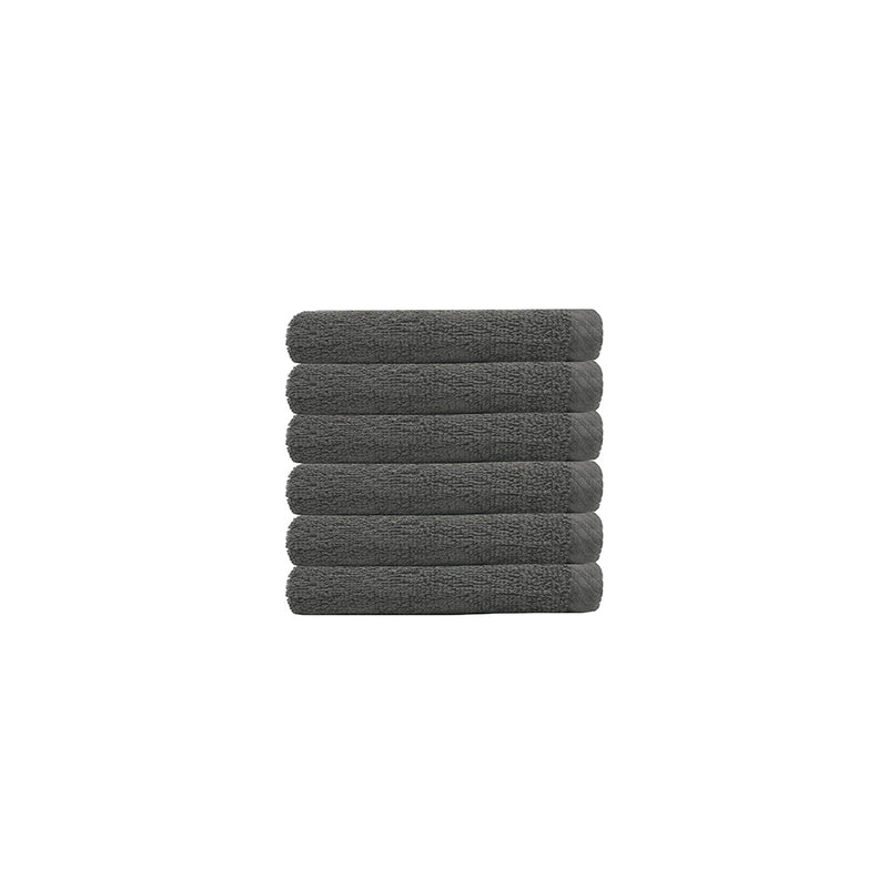 Chateau Face Washer - 6 Pack - Charcoal