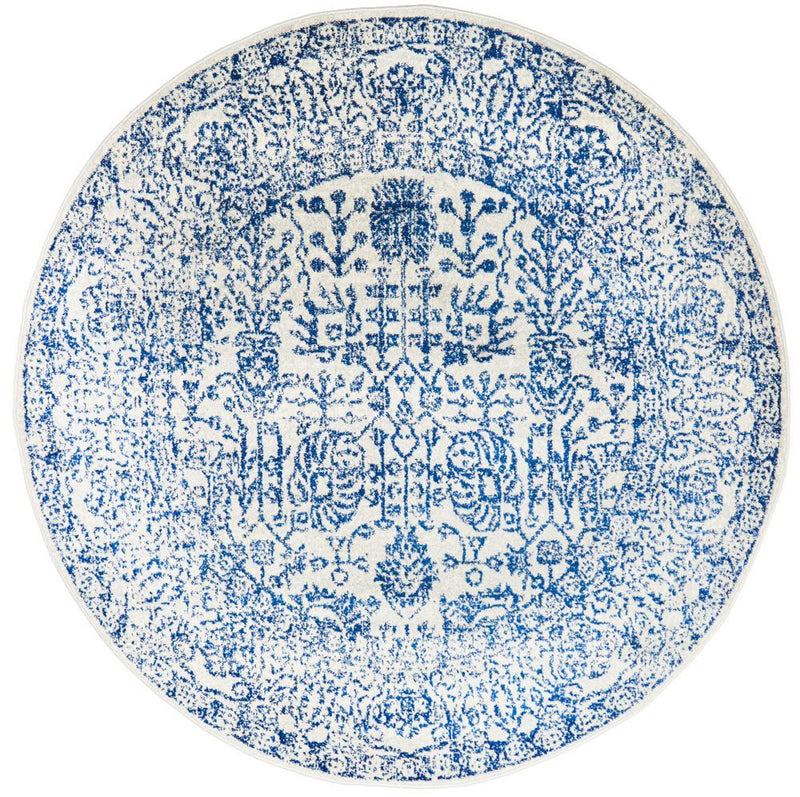 Nayla Frost Blue Round Rug