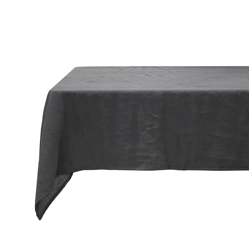 French Flax Linen Tablecloth - Charcoal
