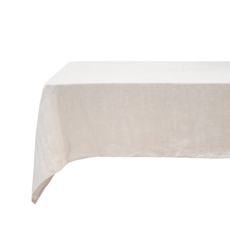French Flax Linen Tablecloth - Pebble