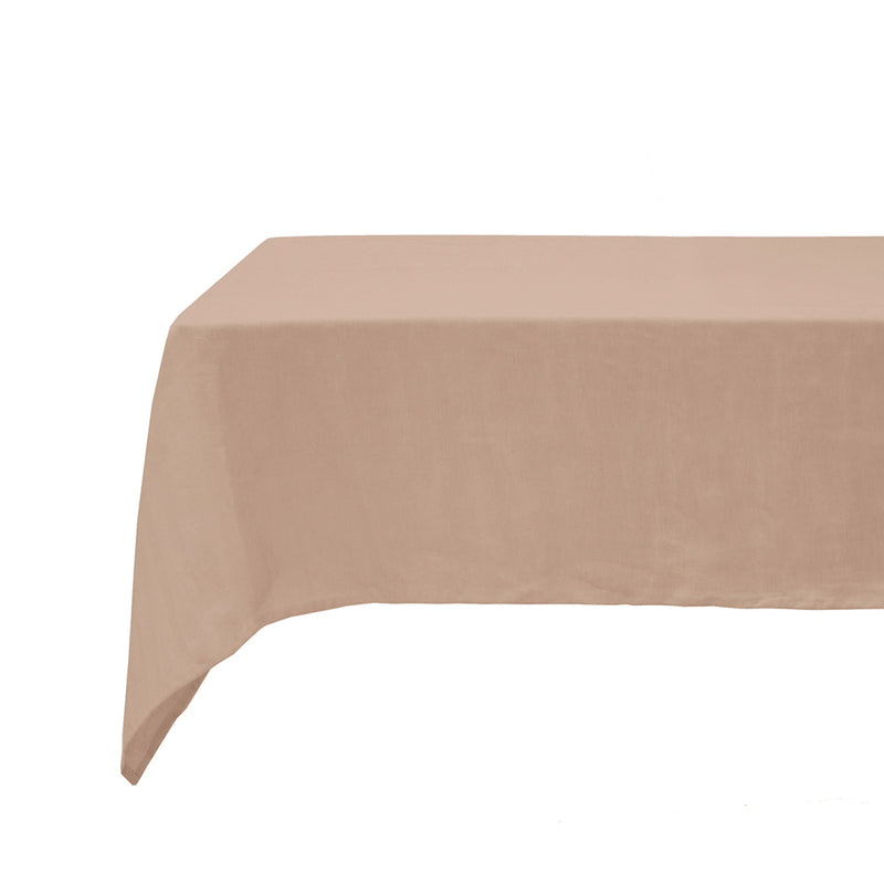 French Flax Linen Tablecloth - Tea Rose