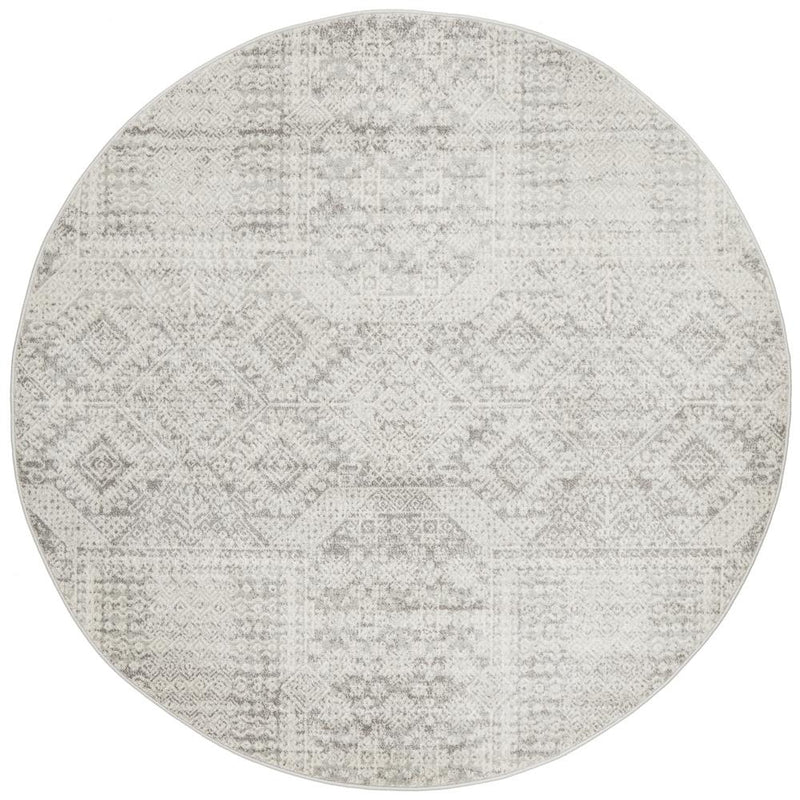 Zelda Silver Grey Round Rug