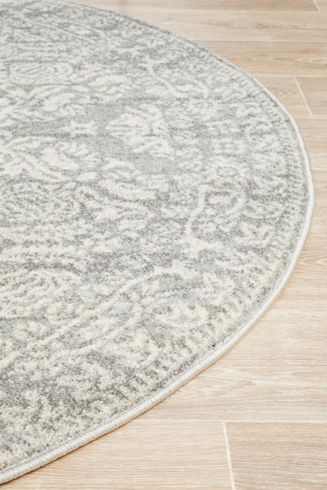 Gwyneth Stunning Silver Round Rug