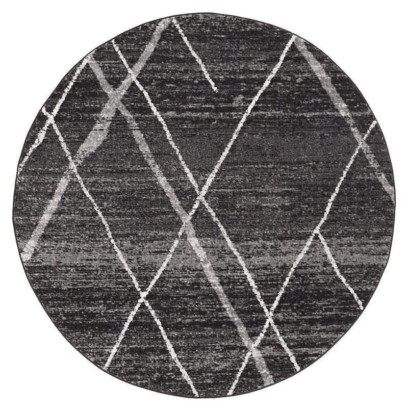 Noah Charcoal Contemporary Round Rug