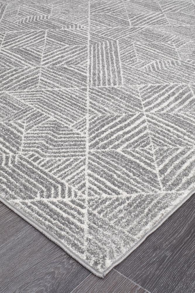 Kenza Contemporary Silver Rug