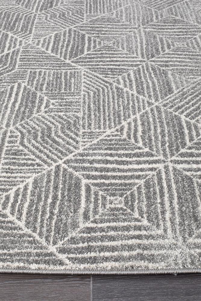 Kenza Contemporary Silver Rug