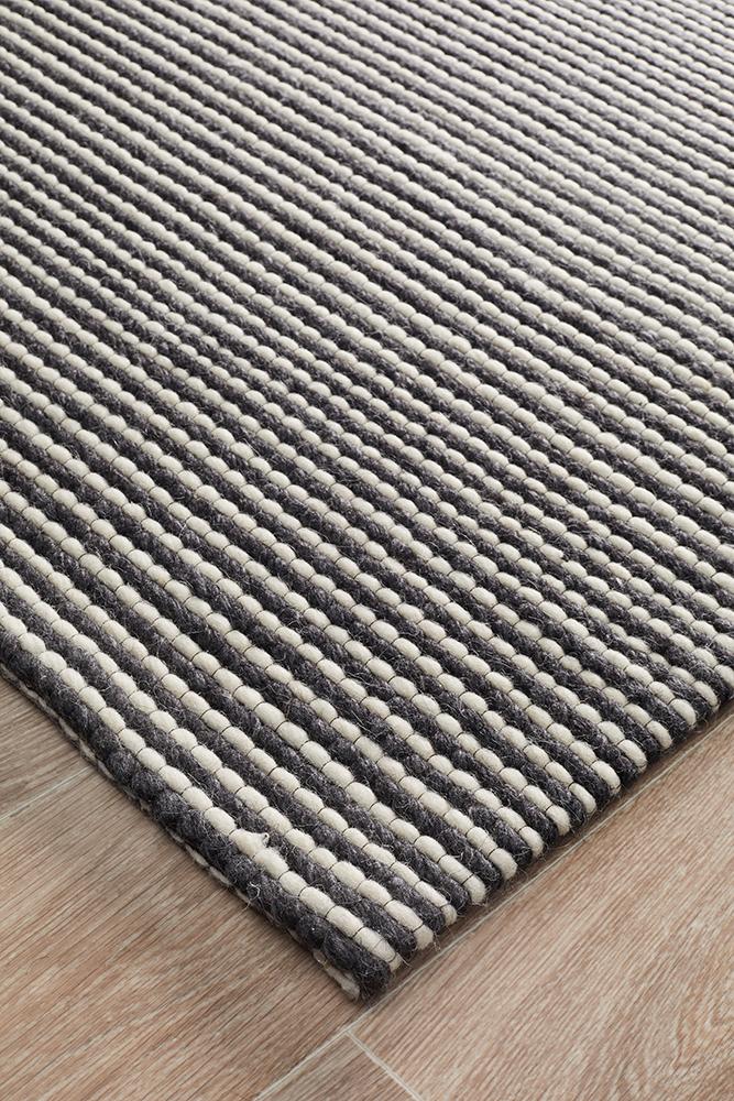 Felted Wool Striped Rug