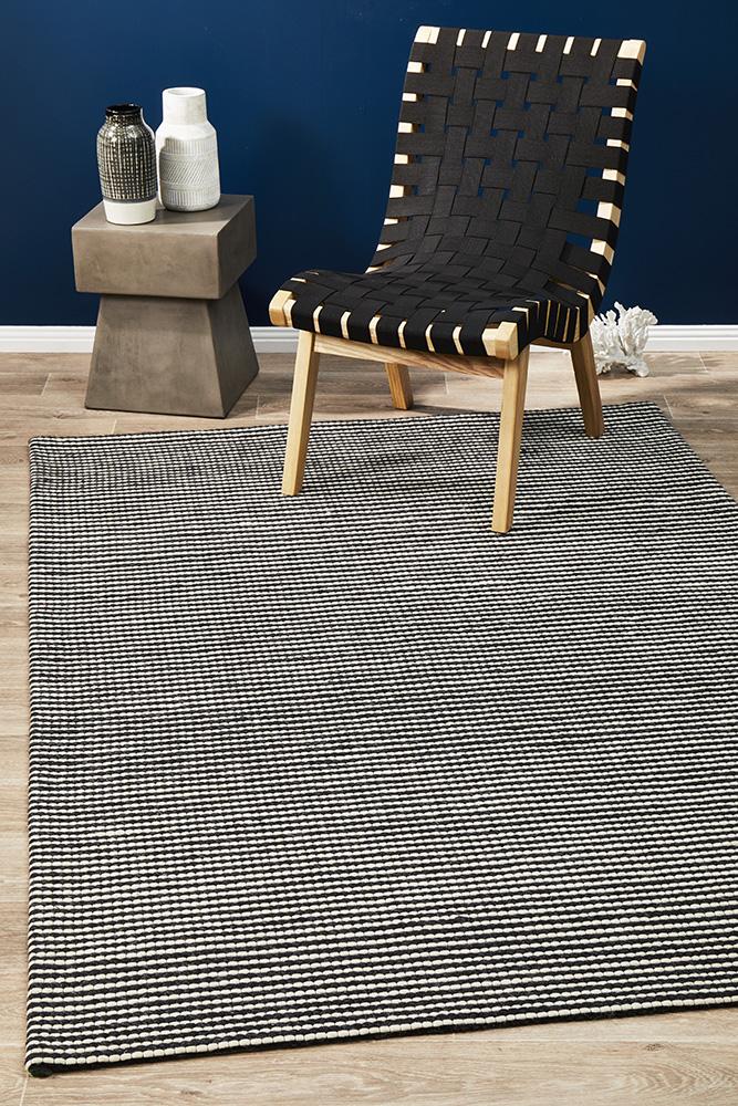 Felted Wool Striped Rug