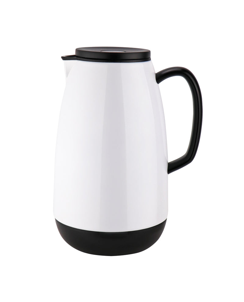 Event Jug 1.0lt White/Glass Insert, Push Lid