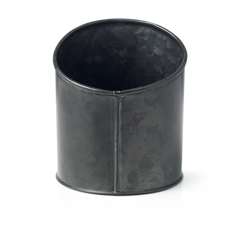 Galvanised Black Slanted Pot, Coney Island 120x140mm