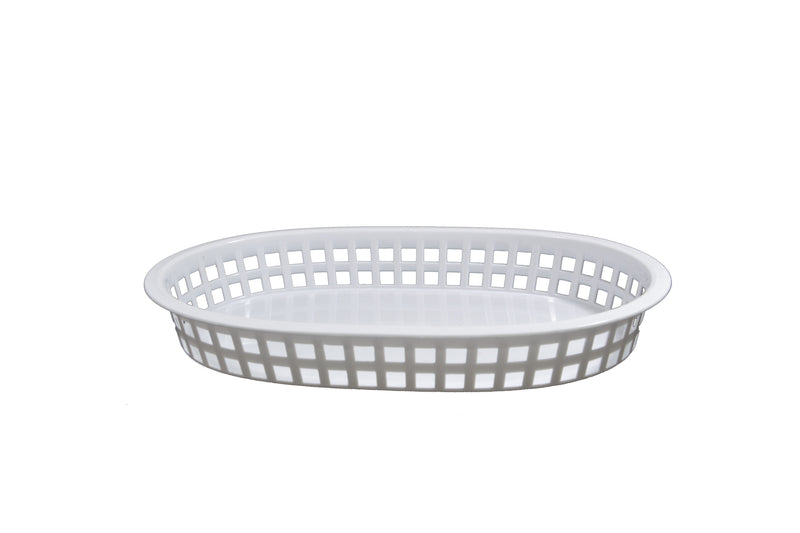 Coney Isand - Rectangular Plastic Serving Basket, White 270x180x40mm