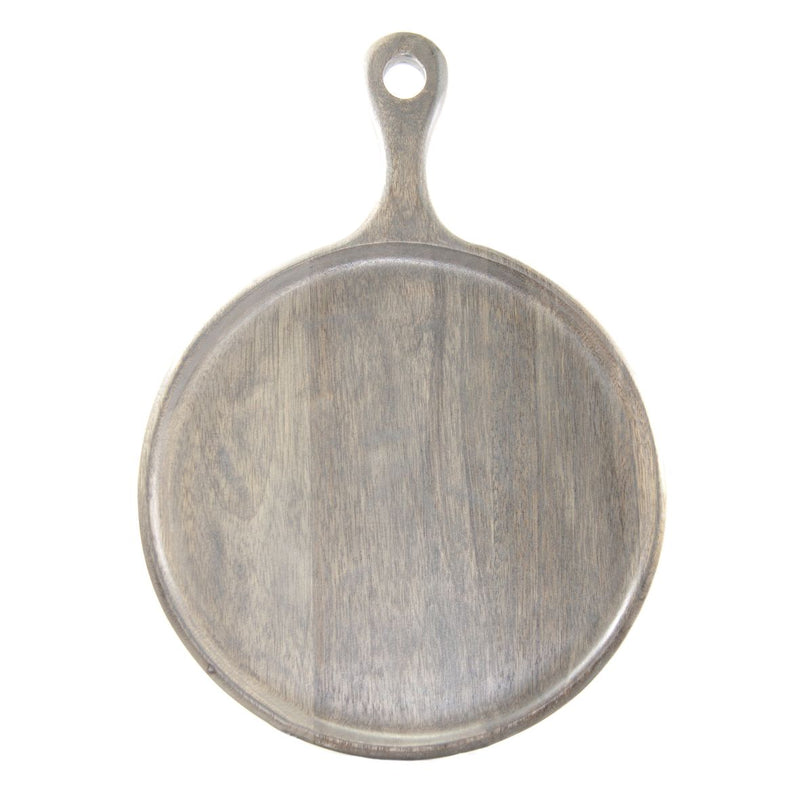 Round Mangowood Grey Serving Board with Handle 250x350x15mm