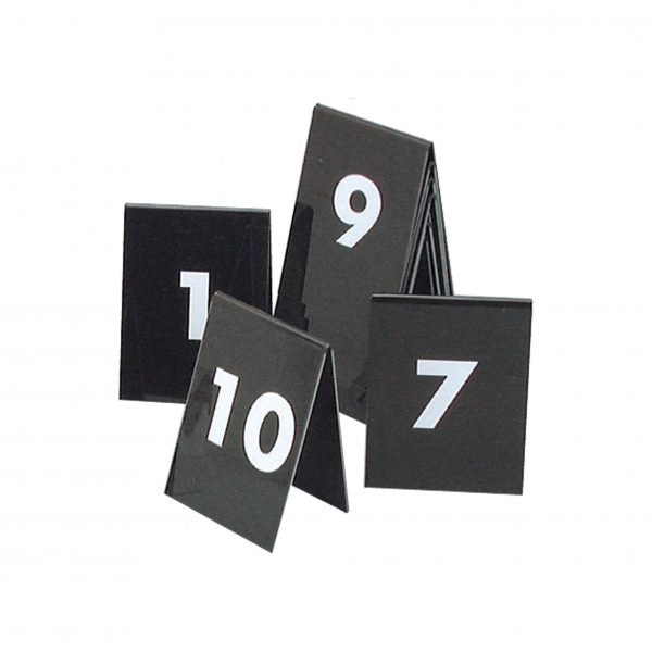 Table Numbers 21-30 (White Text On Black) 75x55mm