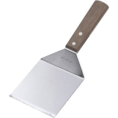 Griddle Scraper With Wood Handle 95x110mm - Stainless Steel