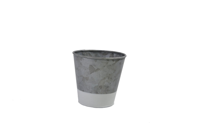 Galvanised Pot, Dipped White 95x105mm, Coney Island