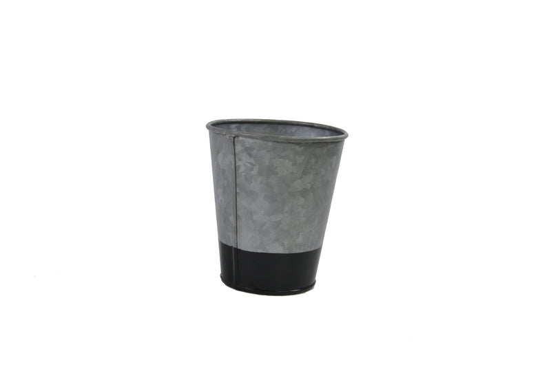 Galvanised Flared Pot, Dipped Black 100x95mm, Coney Island