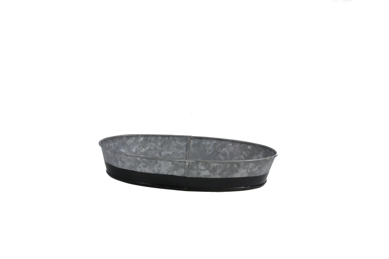 Galvanised Oval Tray, Dipped Black 240x160x45mm, Coney Island