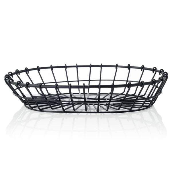 Coney Island Oval Wire Basket, Black 280x205x60mm