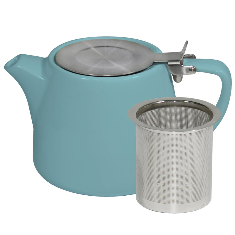Stackable Teapot With SS Infuser & Lid 500ml, Maya Blue