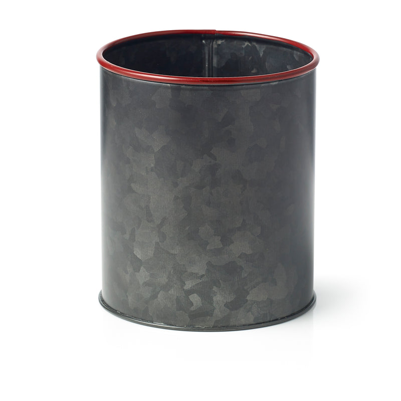 Coney Island Glavanised Black Pot, Red Rim 120x140mm