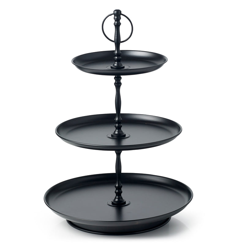 Coney Island Galvanised Black 3 Tier Tea Stand (18/25/31x470mm)