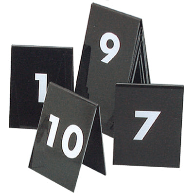 Table Numbers 11-20 (White Text On Black) 75x55mm