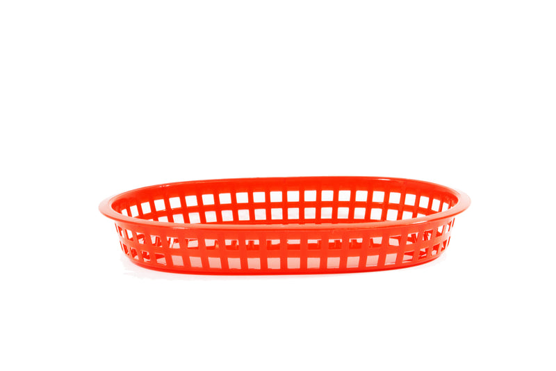 Coney Isand - Rectangular Plastic Serving Basket, Red 270x180x40mm