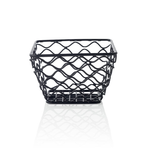 Coney Island Square Basket, Patina Black 155x155x105mm