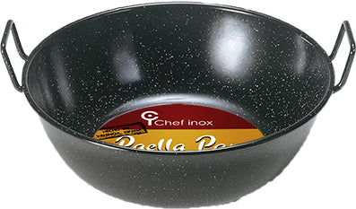 Deep Paella Pan - Enamelled Steel 140mm