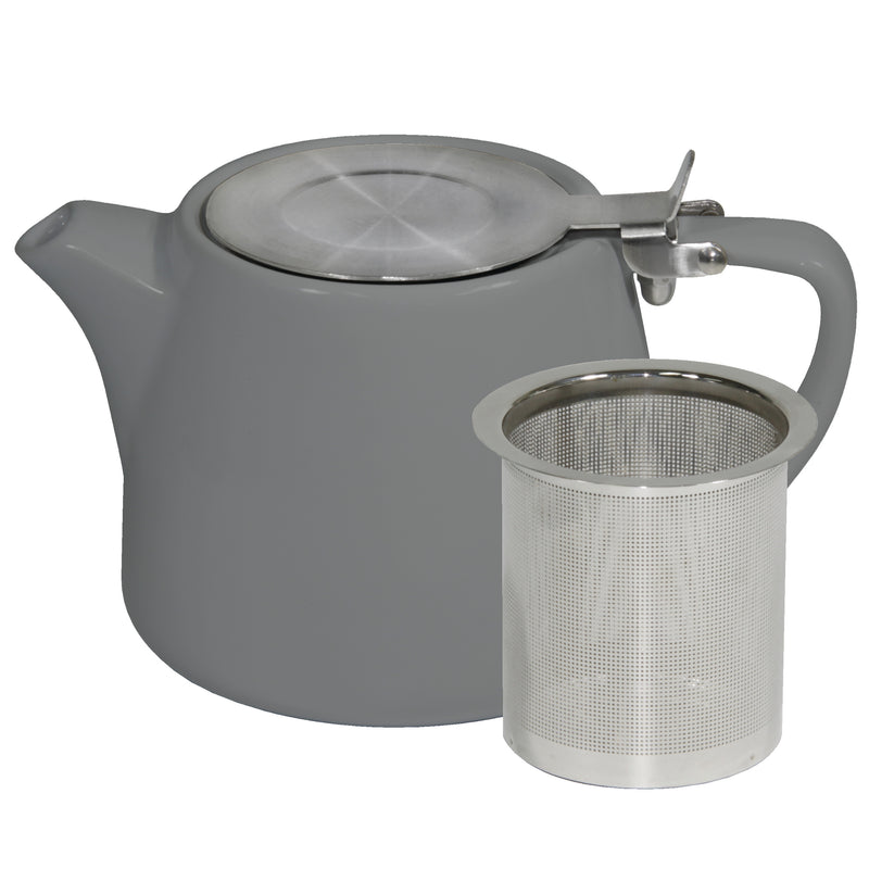 Stackable Teapot With SS Infuser & Lid 500ml, French Grey