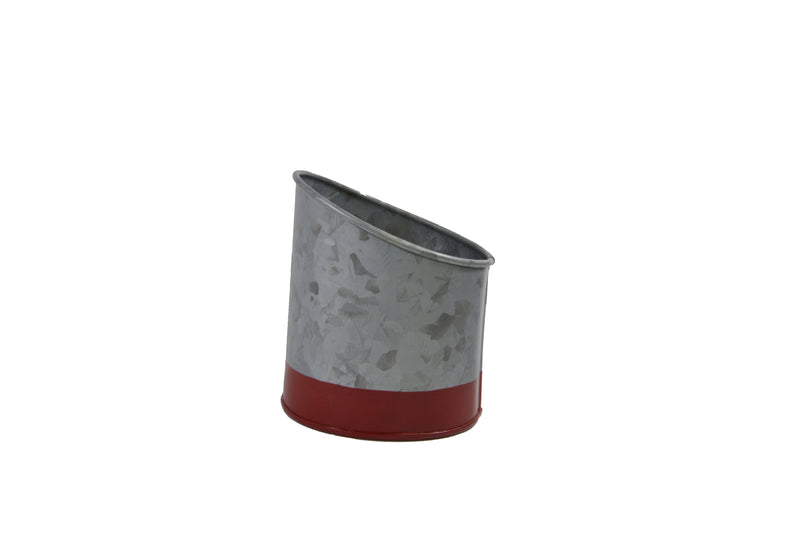 Galvanised Slanted Pot, Dipped Red 105x115mm, Coney Island