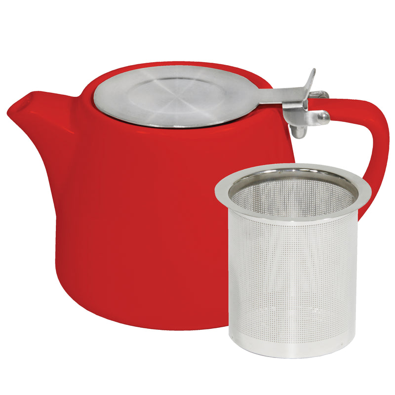 Stackable Teapot With SS Infuser & Lid 500ml, Chilli