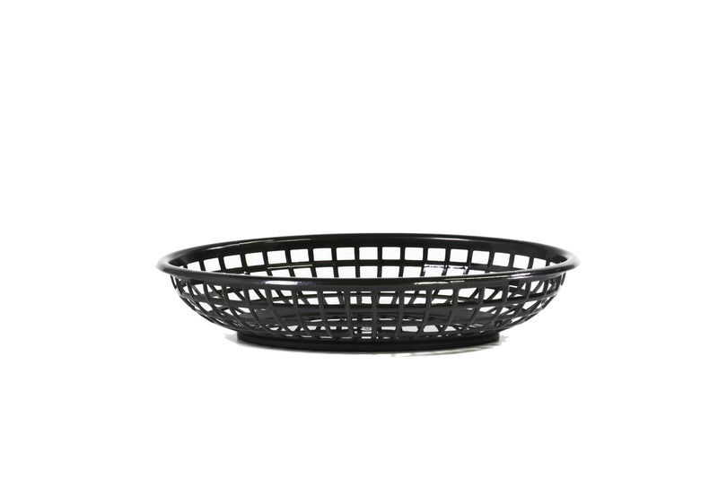 Coney Isand - Oval Plastic Serving Basket, Black 240x150x50mm