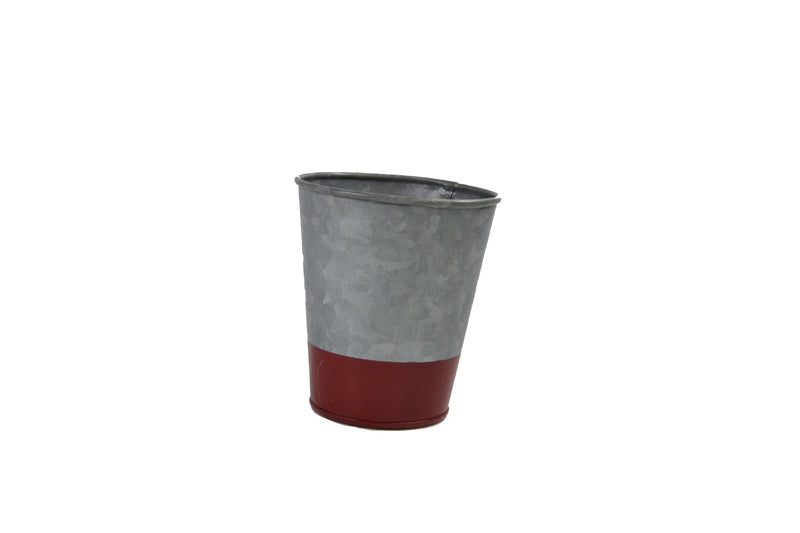 Galvanised Flared Pot, Dipped Red 100x95mm, Coney Island