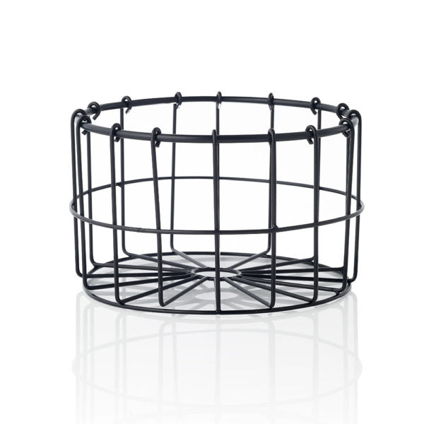 Coney Island Round Wire Basket, Patina Black 180x115mm