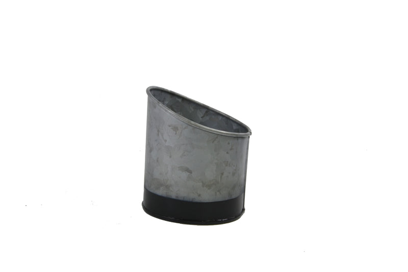 Galvanised Slanted Pot, Dipped Black 105x115mm, Coney Island