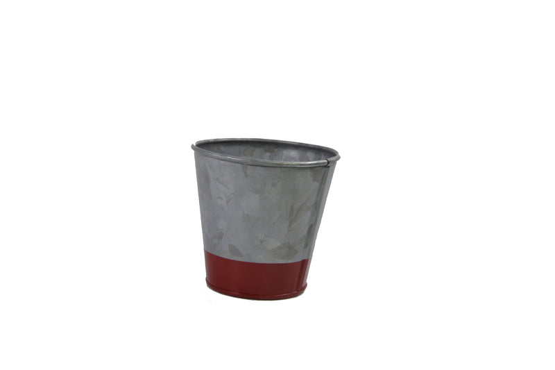 Galvanised Pot, Dipped Red 95x105mm, Coney Island