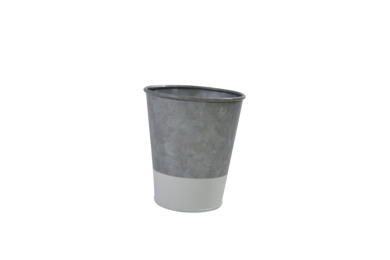 Galvanised Flared Pot, Dipped White 100x95mm, Coney Island